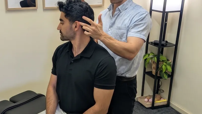 Neck pain and range of motion assessment at Bassendean Chiropractic, Morley
